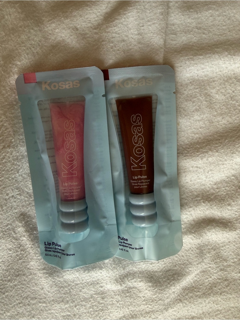 Kosas Lip Pulse Sheer Warm Beige & Pink Shimmer Duo